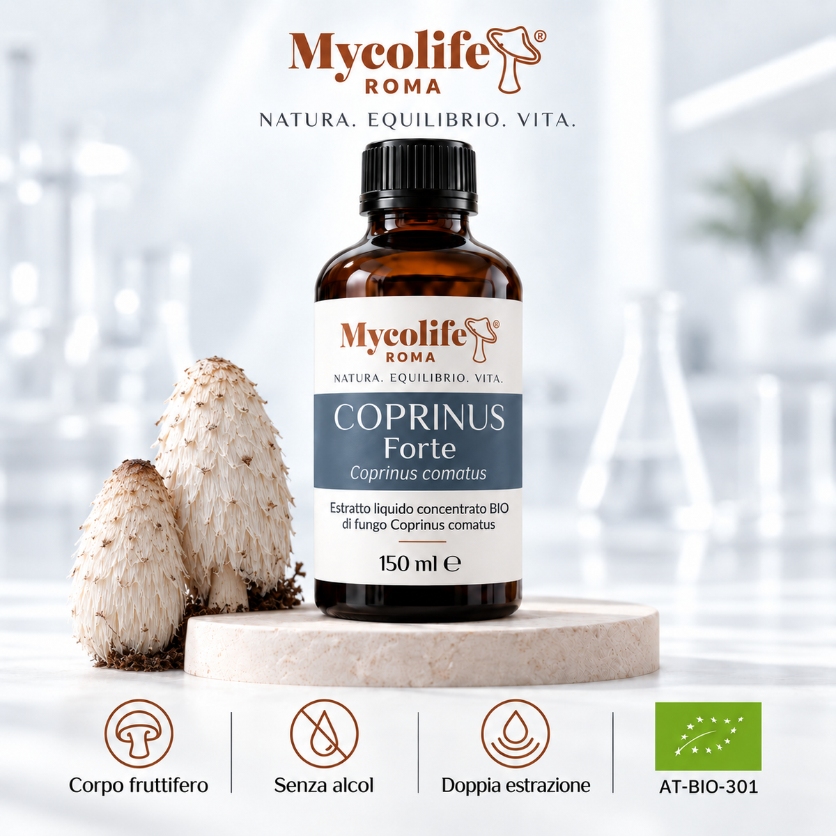 Coprinus Comatus Liquid Extract FORTE 150ml | Mycolife BIO